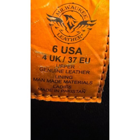 Milwaukee Leather Women's Black Genuine Leather Riding Boots Size 6 . - Picture 12 of 15